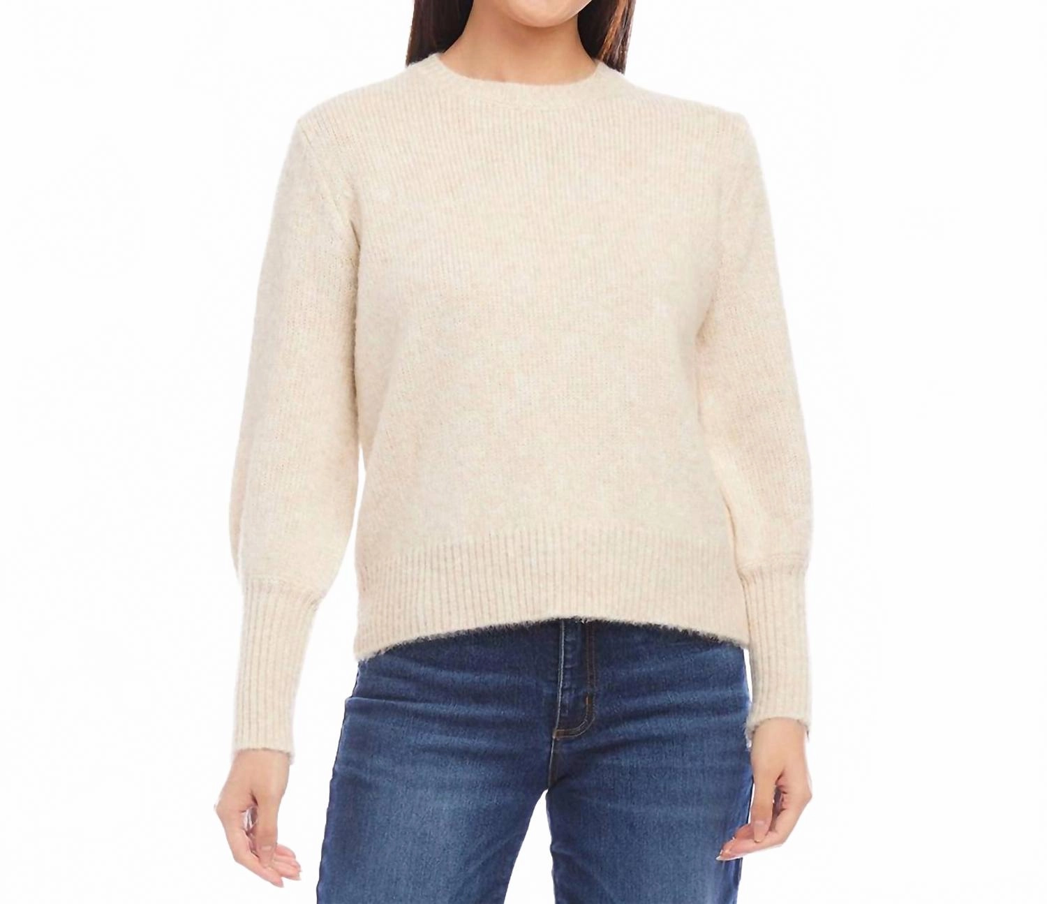 Blouson Sleeve Sweater In Sand Everyday knitwear