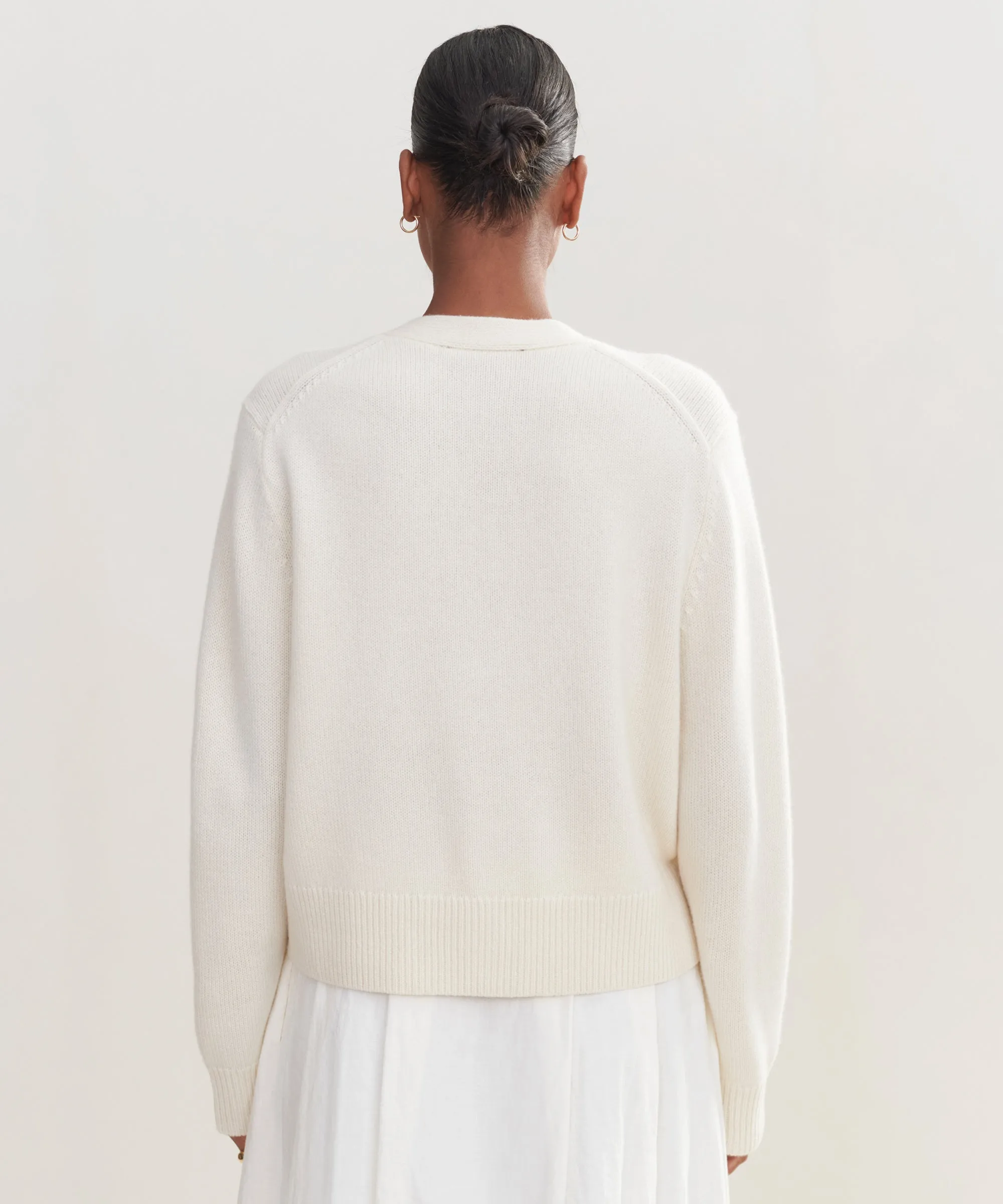 Flexible Knit Construction Turtleneck Variation Cashmere Colette Cardigan