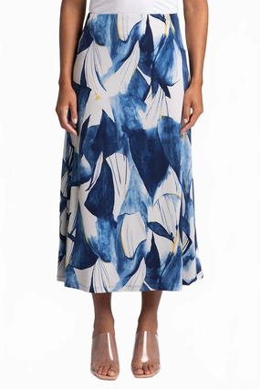 A-Line Skirt In Watery Reflections Roll Up Fasten