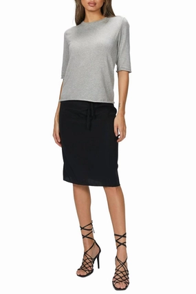 Drawstring Skirt In Black Breathable Comfort