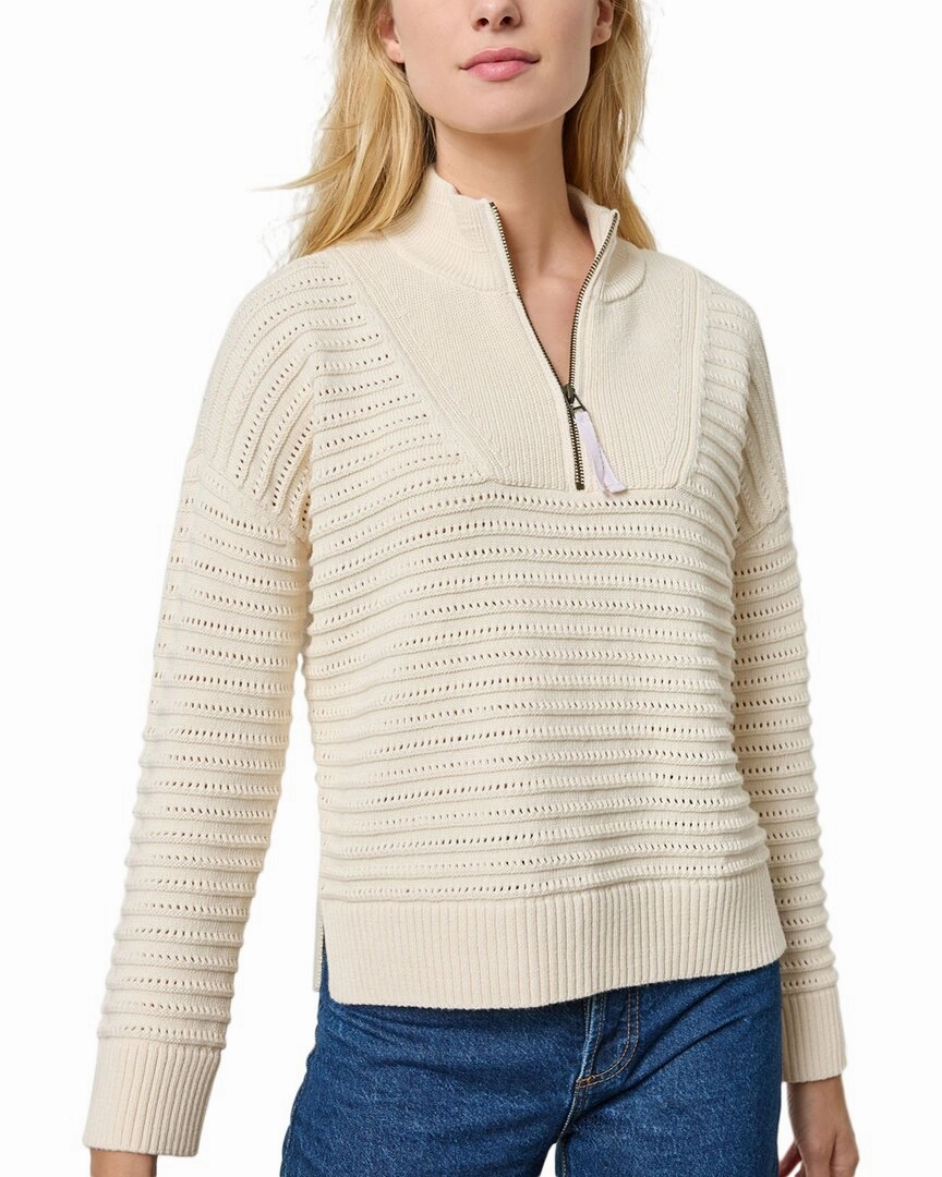 Light Warmth Winter Must-Have Wear Lilla P Pointelle 1/2-Zip Sweater