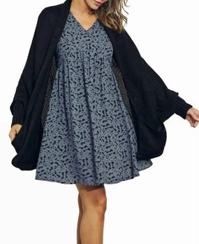 Perfect Comfort Dolman Slouch Cardigan In Black