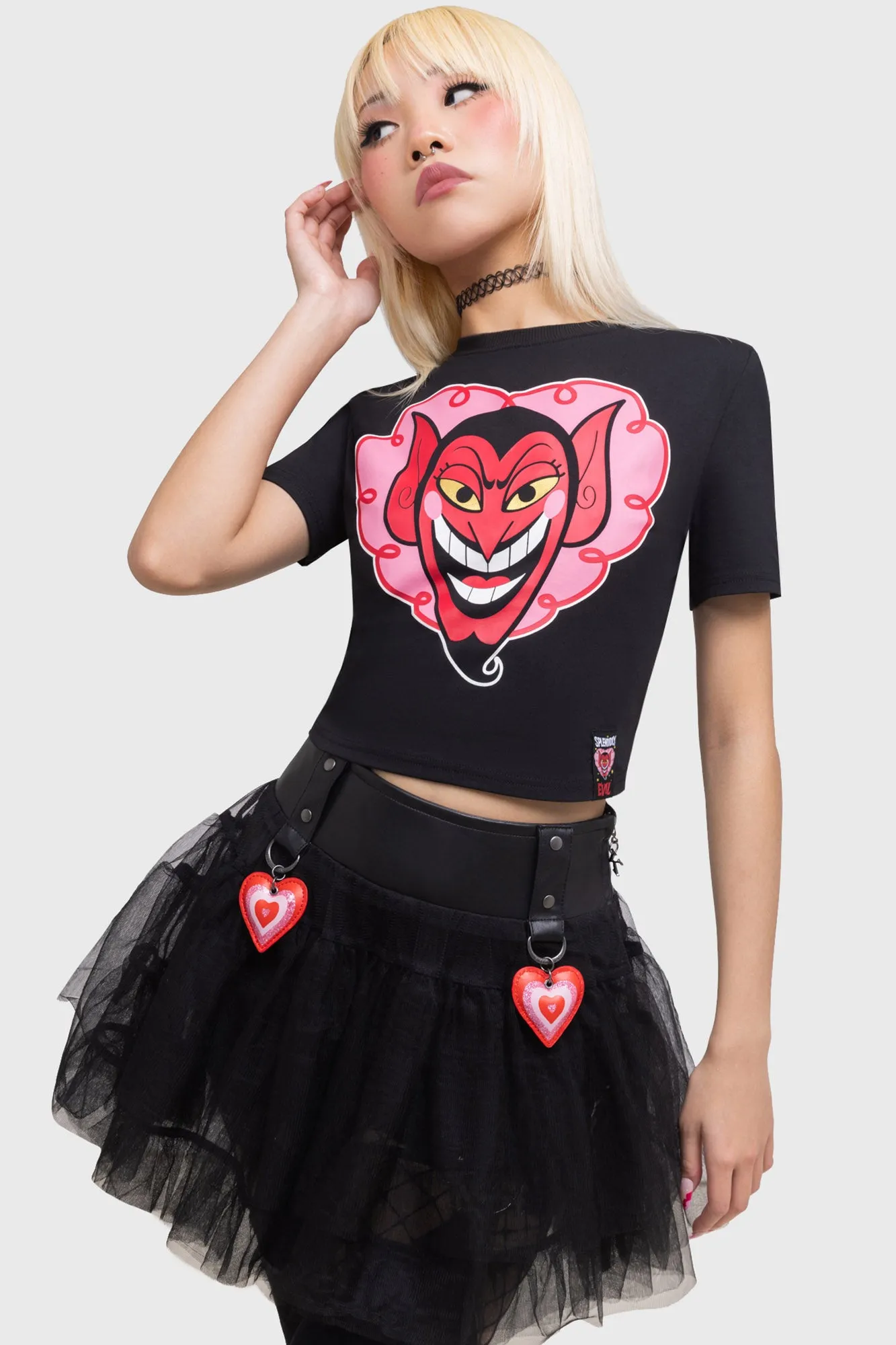 Fashionable Option Fuzz Free Surface Splendidly Evil Baby Tee