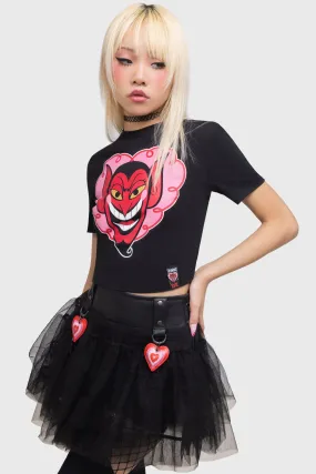 Ribbed Neckline Everyday Wearable Splendidly Evil Baby Tee