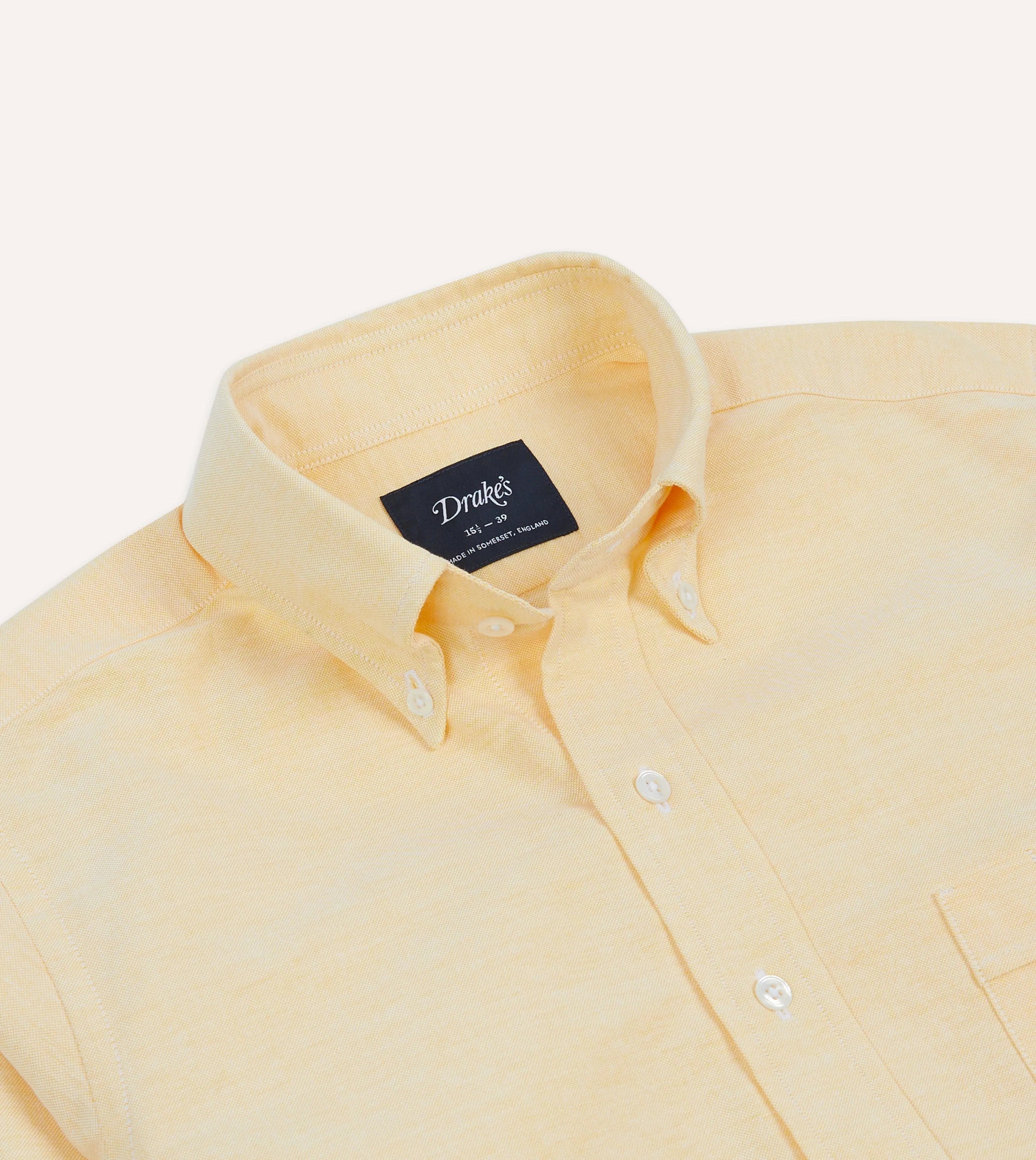 Yellow Cotton Oxford Cloth Button-Down Shirt Pullover Design