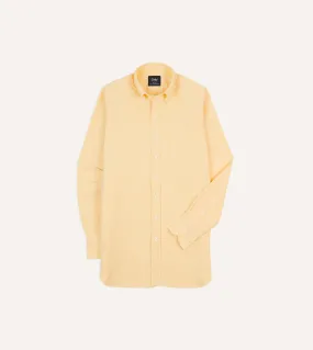 Non Irritating Seams Yellow Cotton Oxford Cloth Button-Down Shirt
