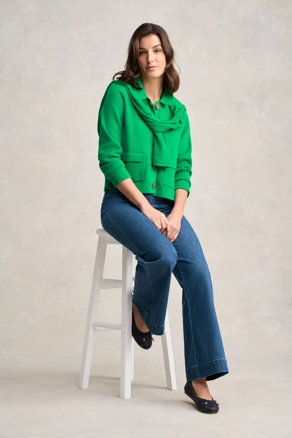 Milano Knit Jacket - Emerald Elegant Evening UV protection layer