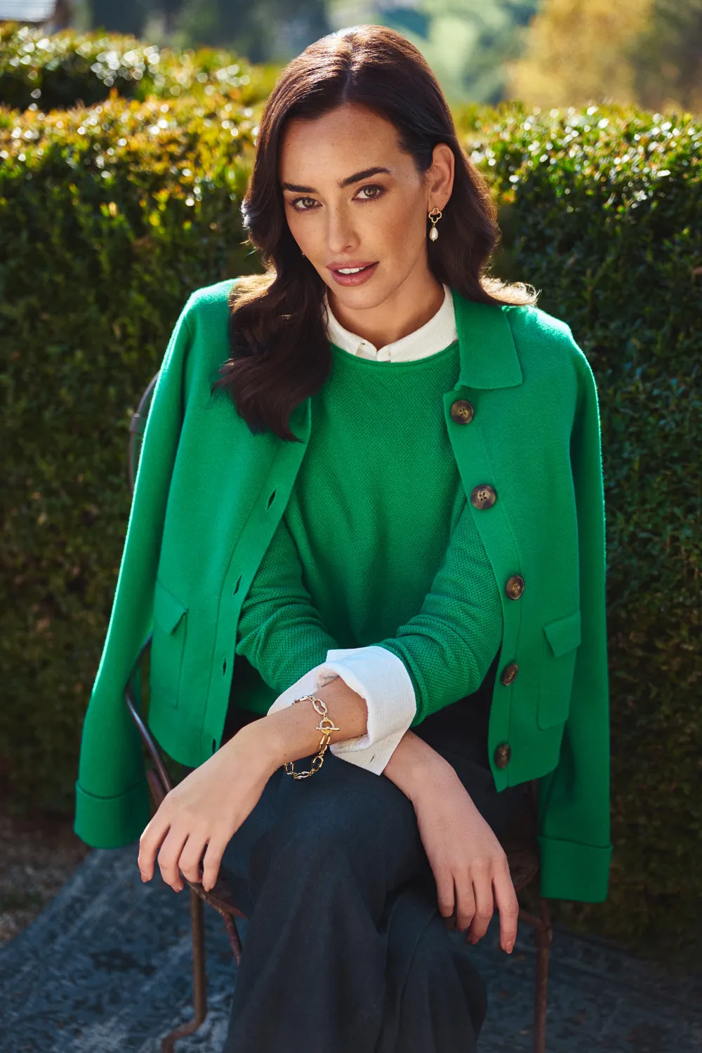 Milano Knit Jacket - Emerald Dry Fast