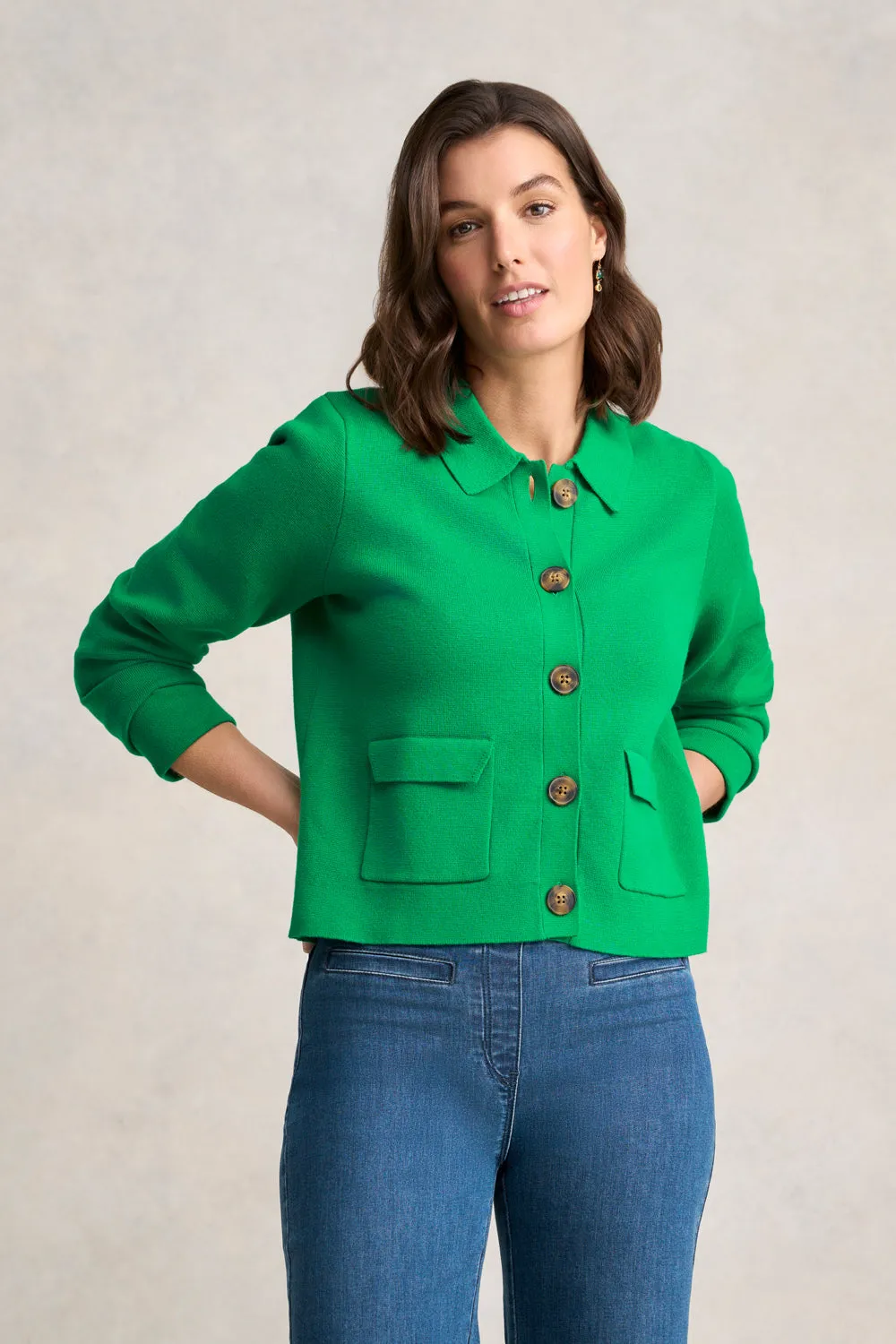 Water resistant coating Milano Knit Jacket - Emerald