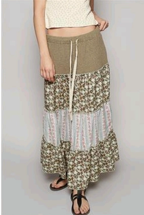 Spring Fling Skirt In Olive Multi Heritage Brand Adjustable Fastening