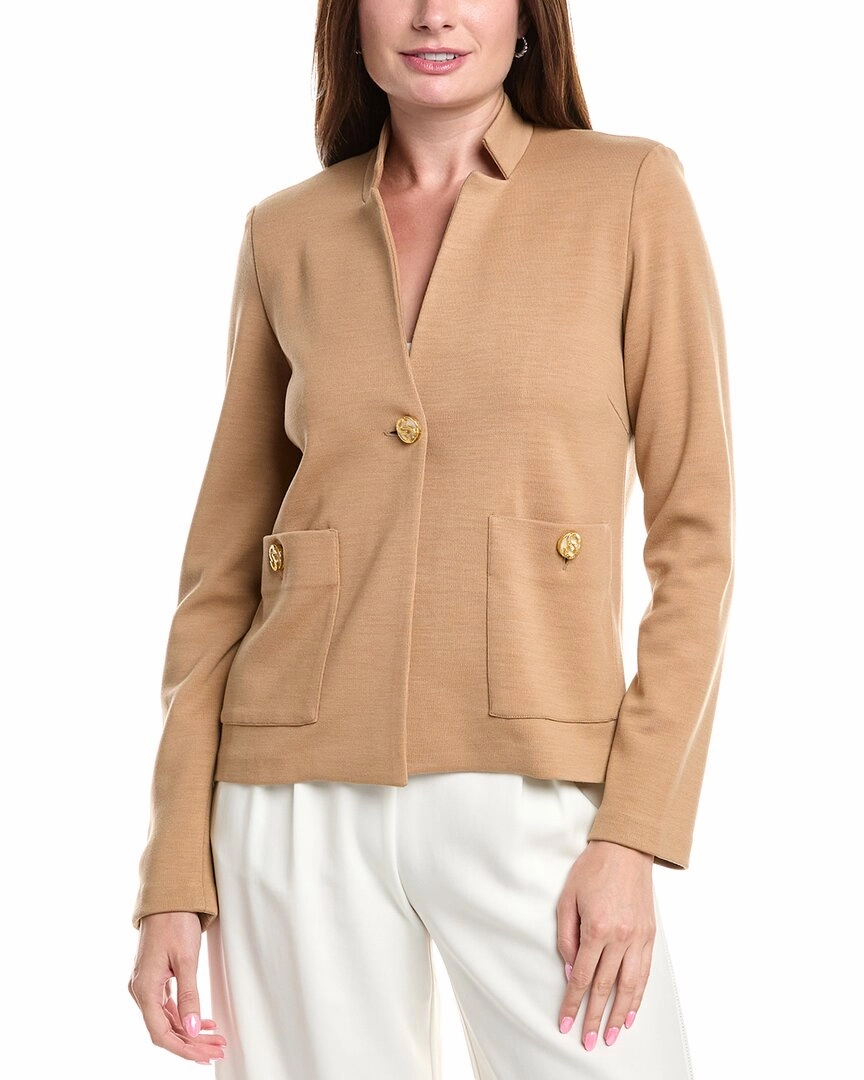 Layered Style Premium Cotton Blend St. John New Milano Wool-Blend Cardigan