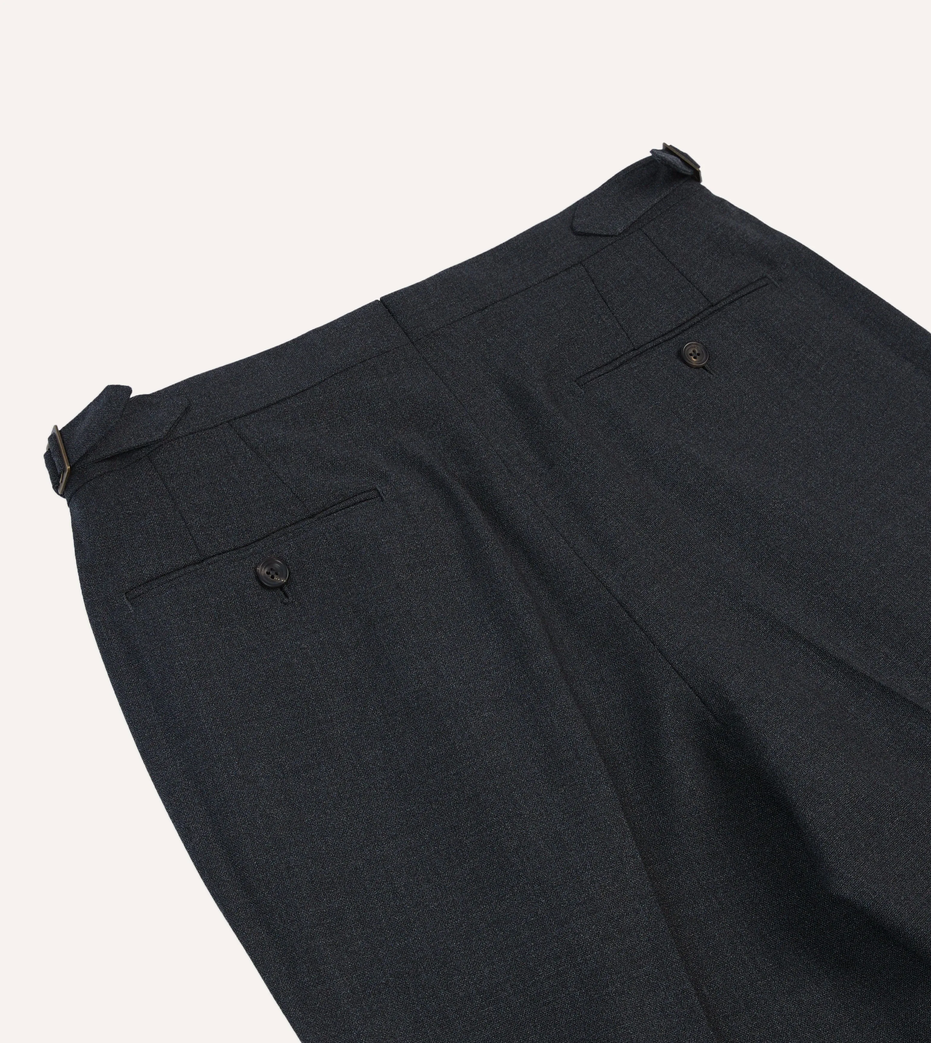 Performance Support Charcoal Tropical Wool Single Pleat Trouser
