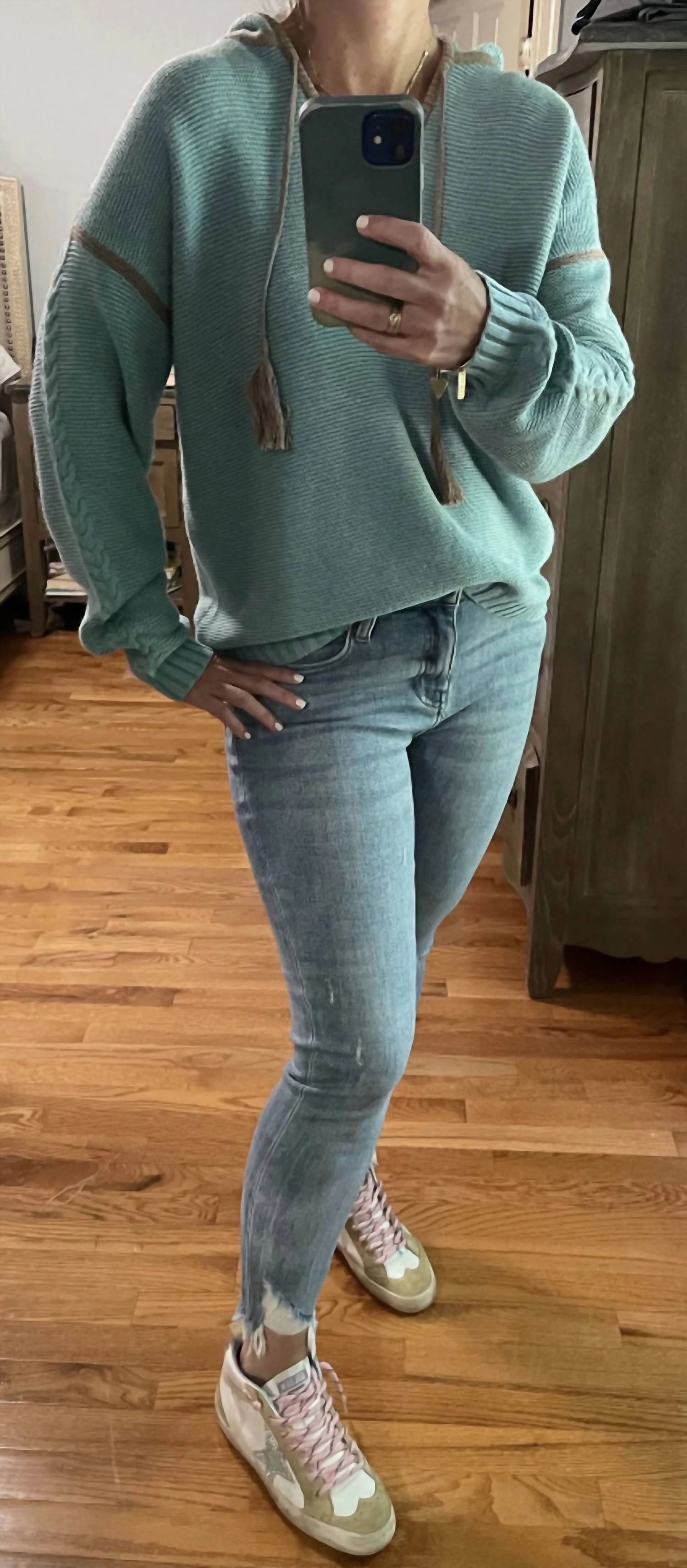 Chilly Days Wear Knit Fit Stewart Sweater In Lagoon