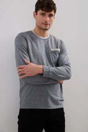 Rib Detail Pique T-Shirt Fashion Comfort