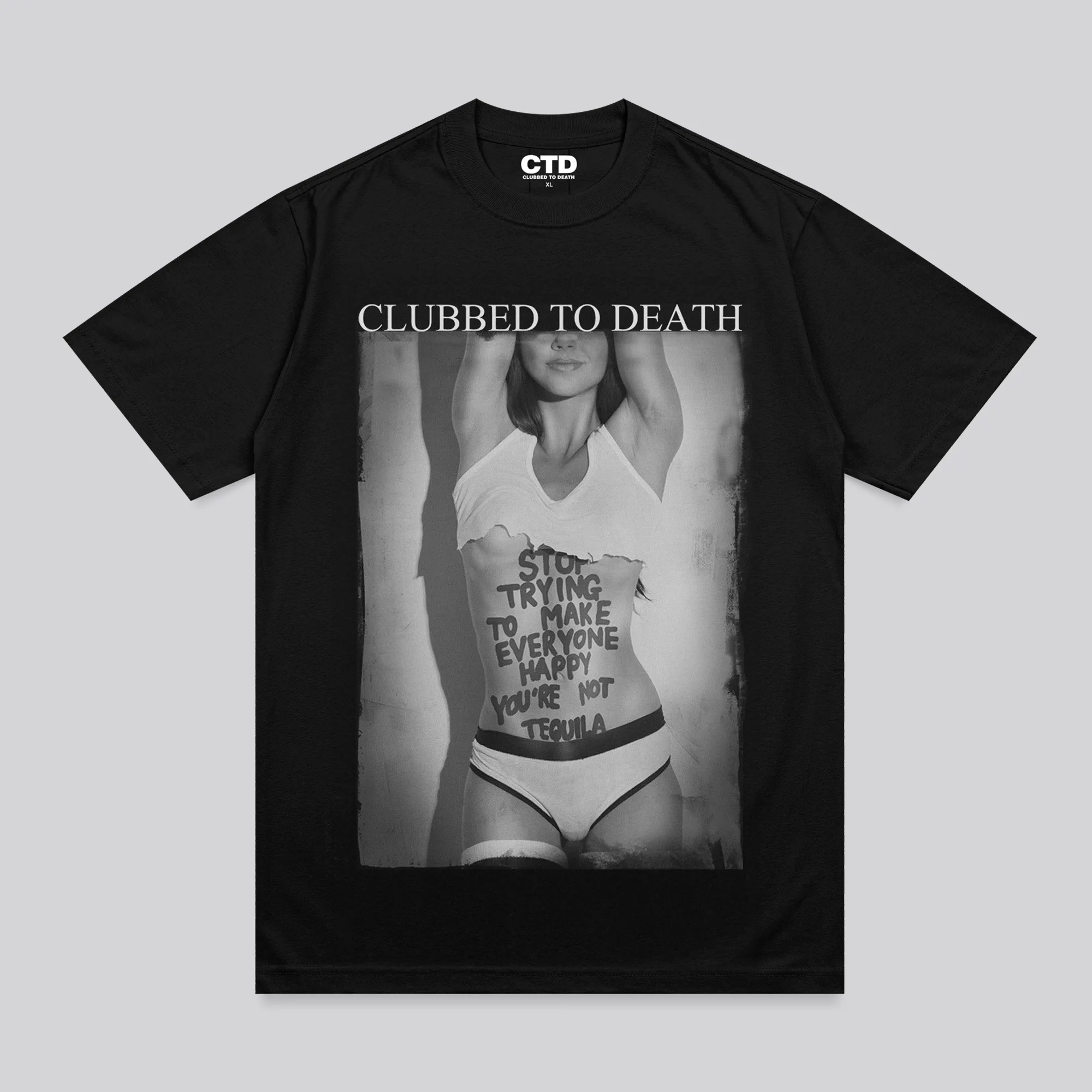 Soft Texture YOU'RE NOT TEQUILA T-SHIRT JET BLACK