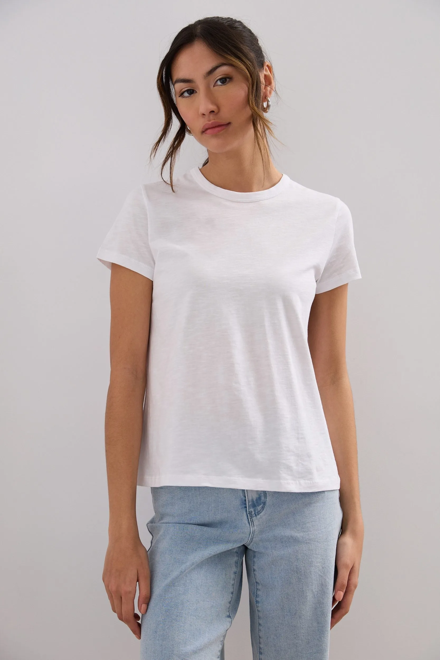 Essential crew neck t-shirt Stretchable Weave