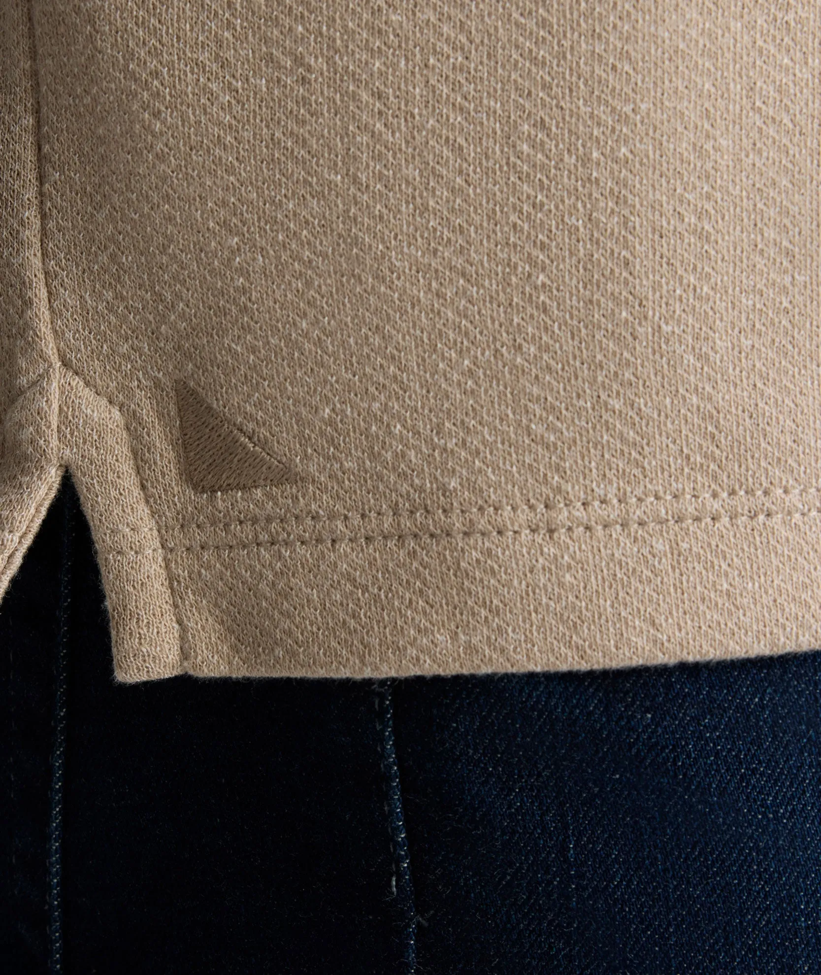 Fashionable Piece Stretch Cotton Herringbone Henley