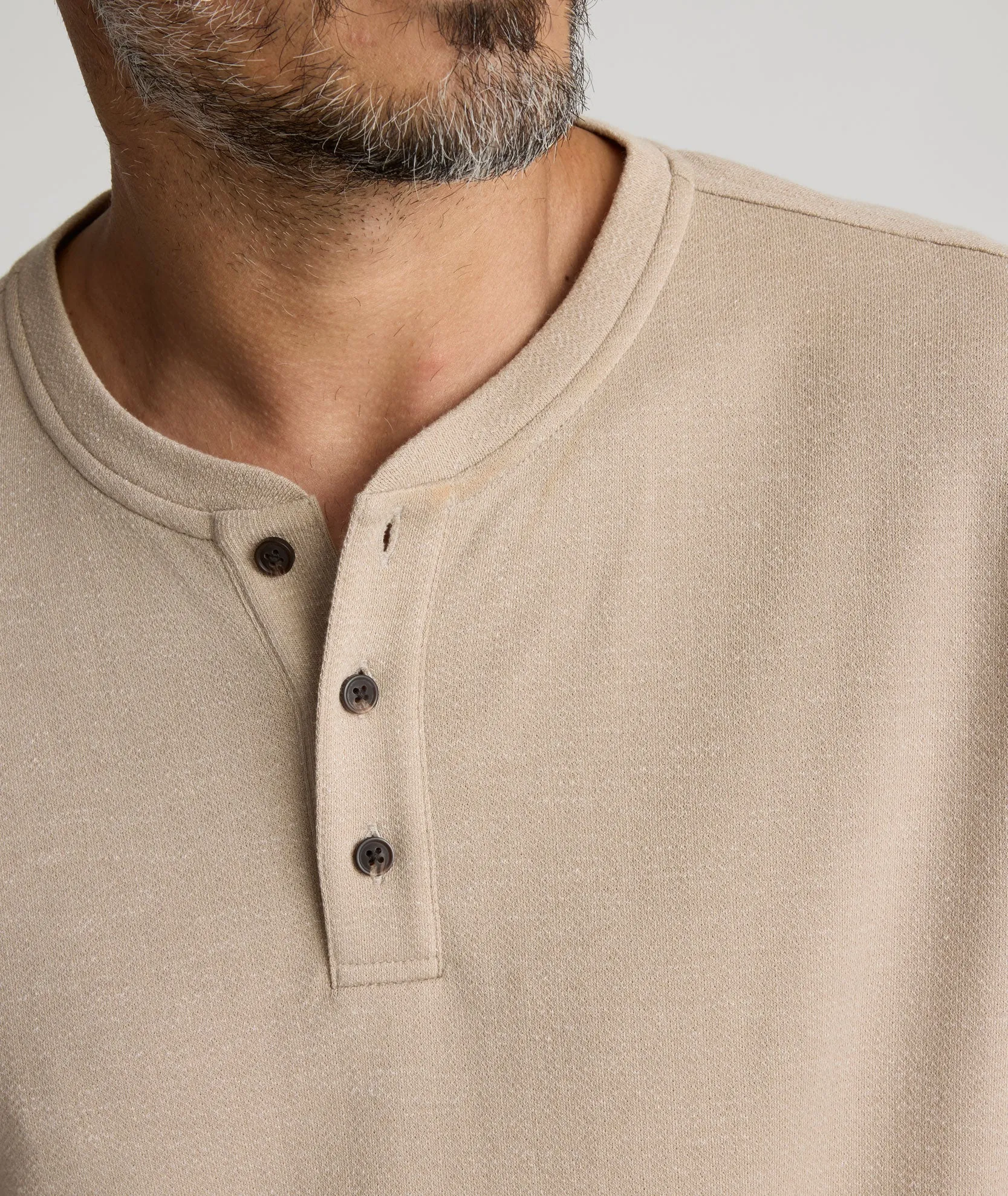 Casual Vibes right size Stretch Cotton Herringbone Henley