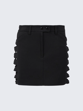muted tone Stretch Crepe V Cut Out Skirt