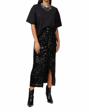 personalized option Minimal Design Moore Midi Skirt In Black