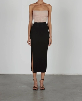 Stretch Silk Knit Essential Skirt In Black Collectors Item