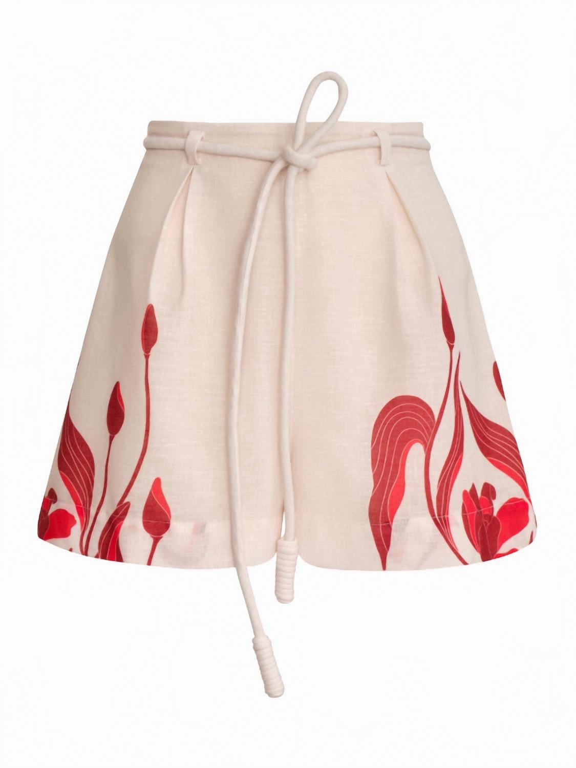 Women's Viento Y Flores Short In Scarlet Mini Tulips Multi Panel Cut
