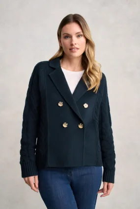 Cable Mix Jacket - Ink HighNeckDesign Adventure Day Look
