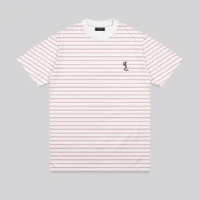 Flexible Neckband EasyCare Fabric STRIPE T-SHIRT PALE PINK