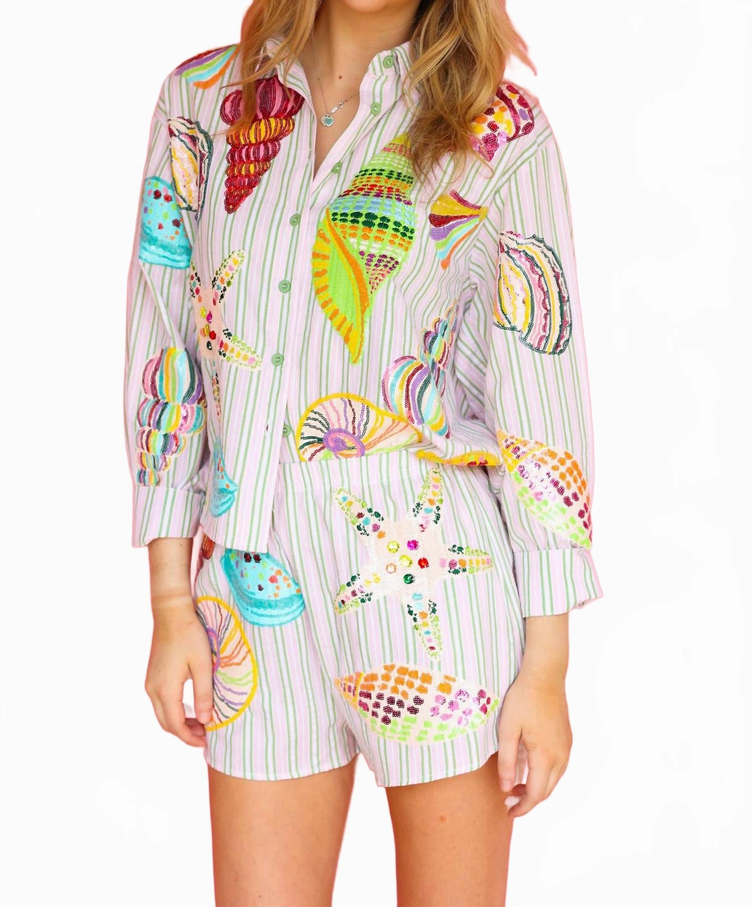 Youth fashion Stripe Multi Shell Short