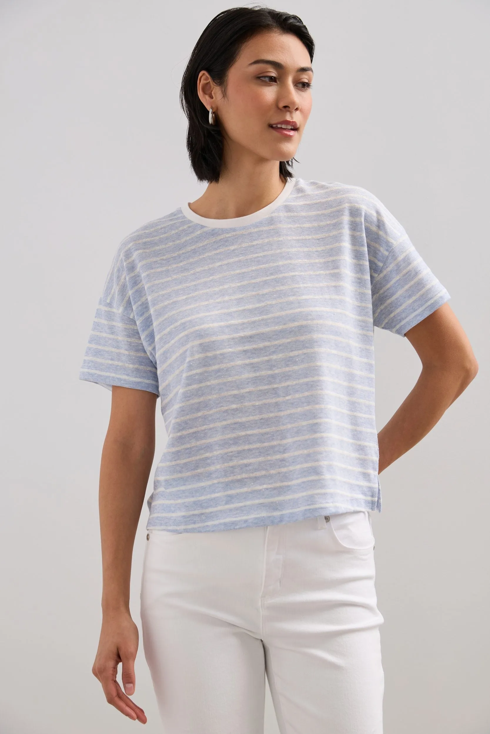 Striped boxy t-shirt Comfortable Look