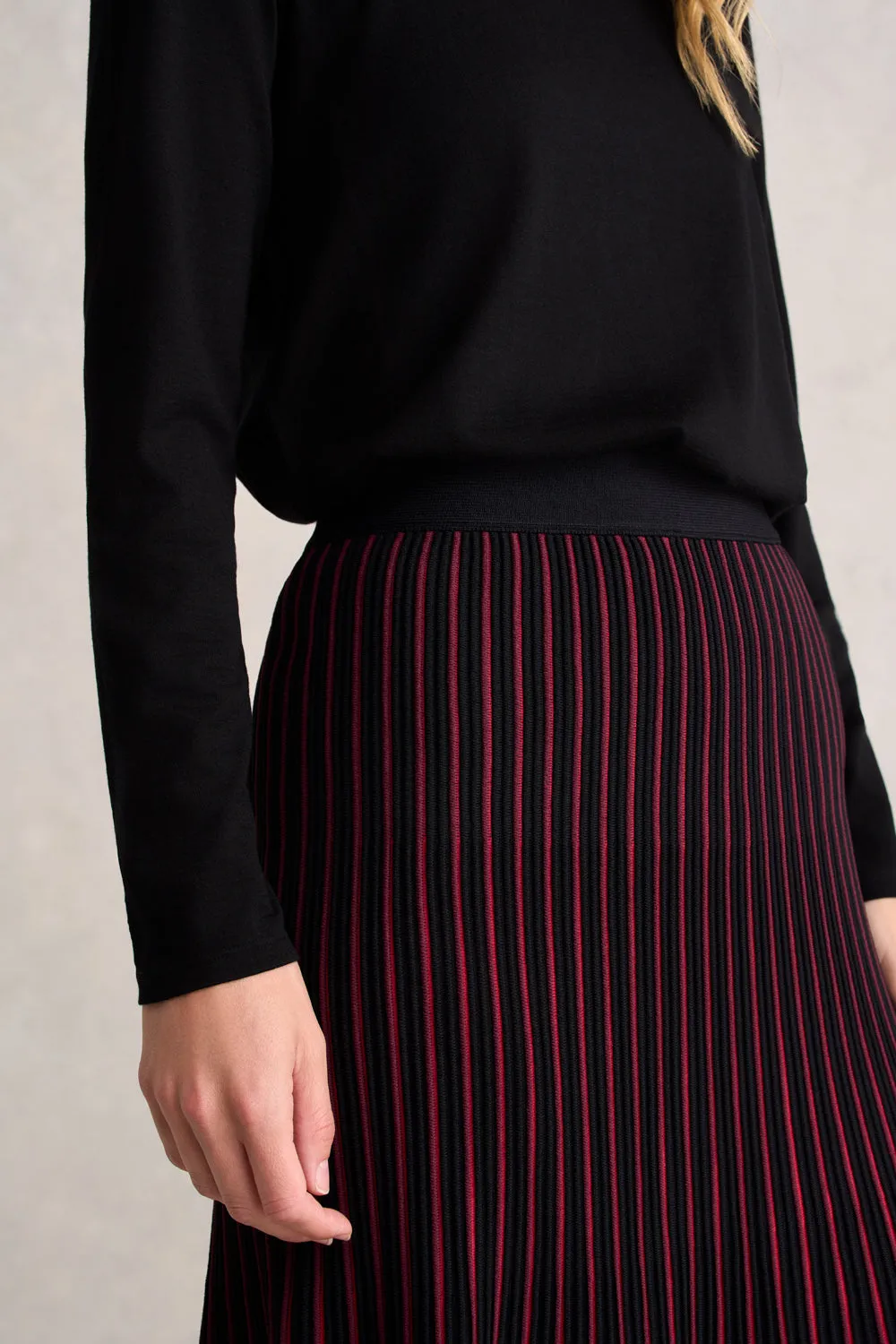 Unisex style Striped Knit Skirt - Multi Stripe
