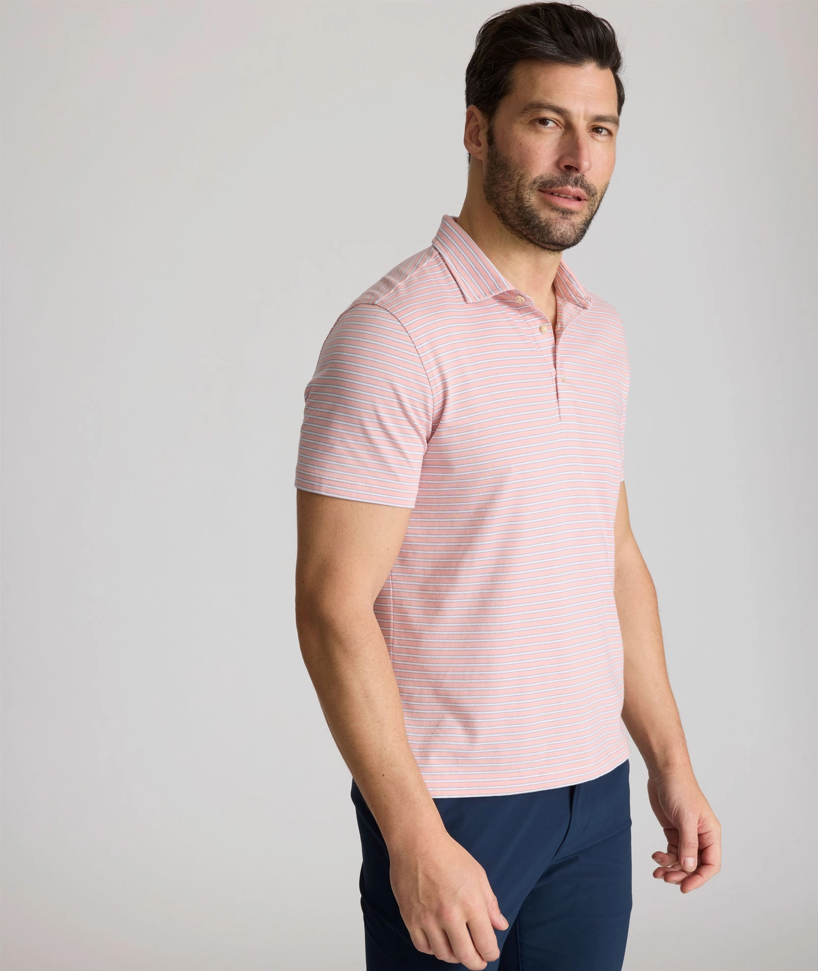 AntiPilling Technology Retro Vibe Striped Jersey Performance Polo
