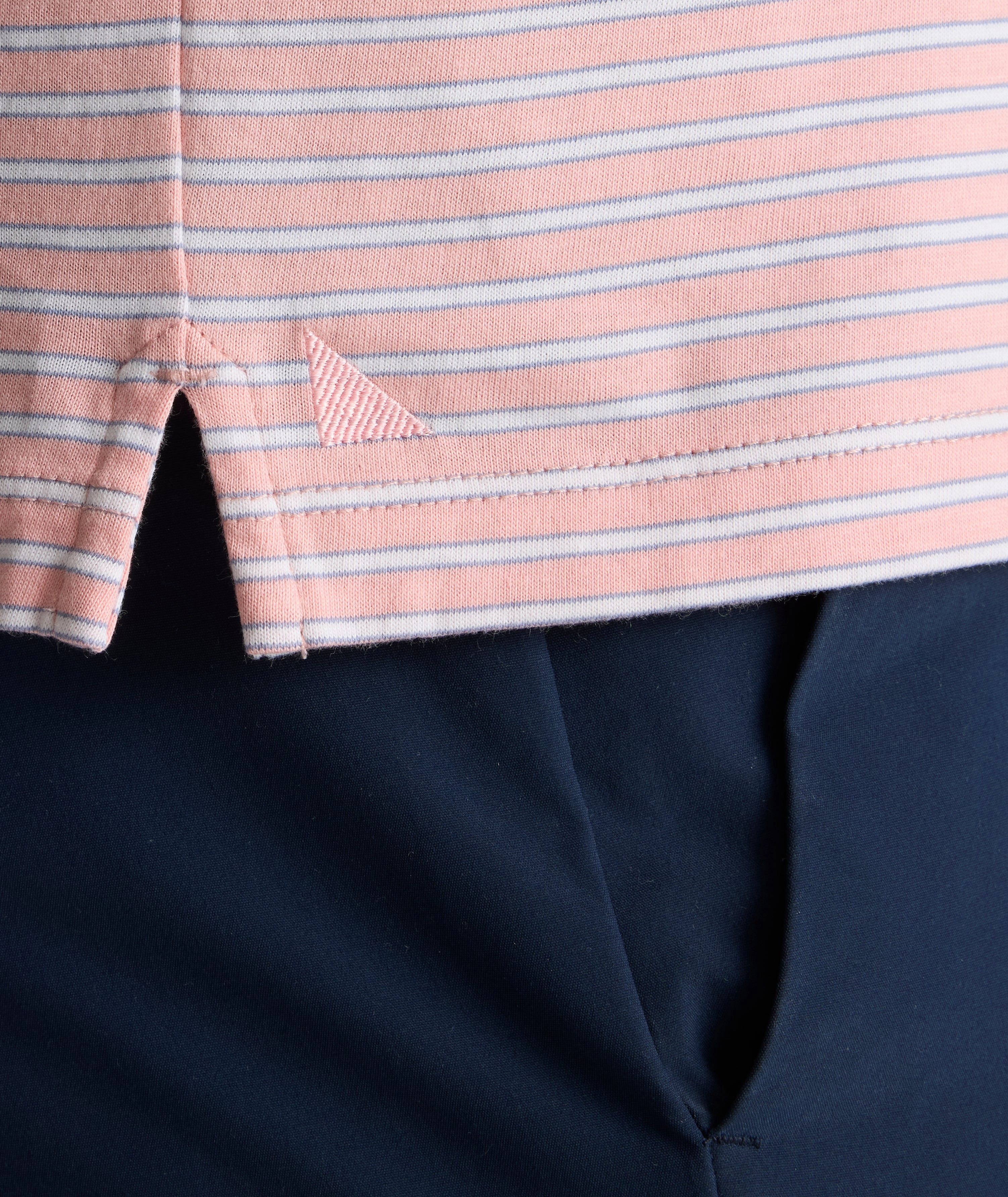 Striped Jersey Performance Polo athletic style Stretchable Fabric