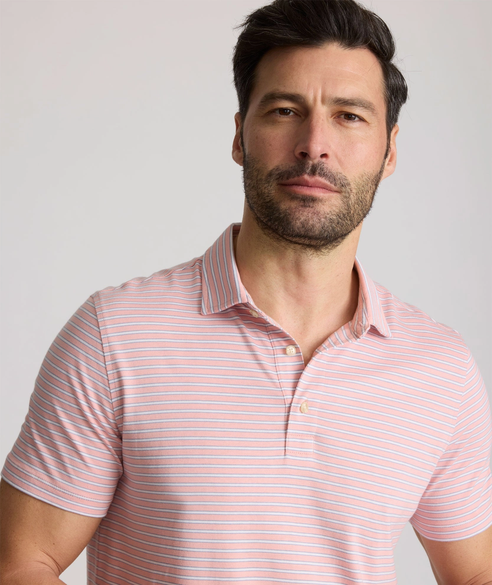 Chic Design Cool Style Striped Jersey Performance Polo