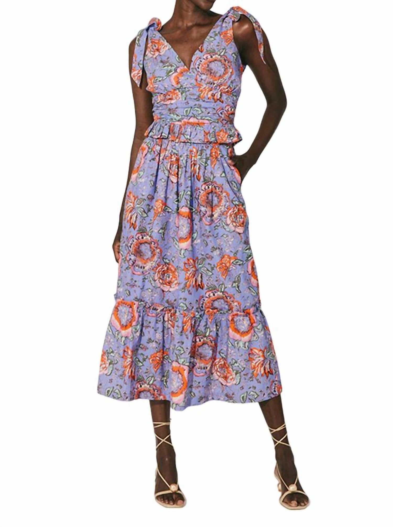 Henrietta Ankle Skirt In Manika Print Breezy Fit