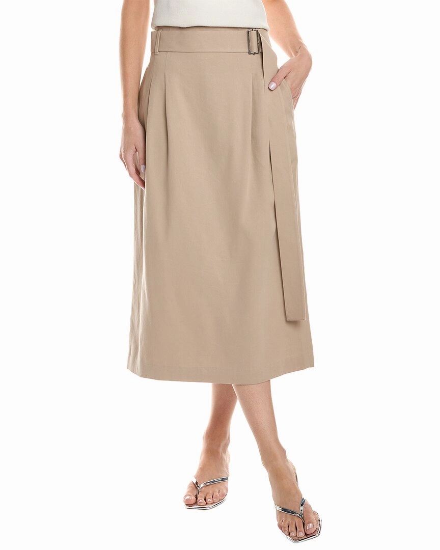 Delicate Texture Breathable Lafayette 148 New York Belted Midi Skirt