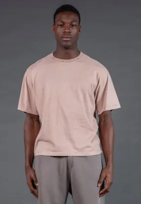 STUDDED T-SHIRT WASHED PINK Essential Fit Comfortable Weave
