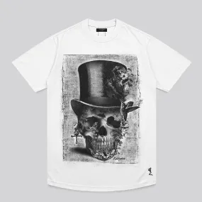 RecycledBlend LayeredHemDetails TOP HAT CURVED HEM T-SHIRT WHITE