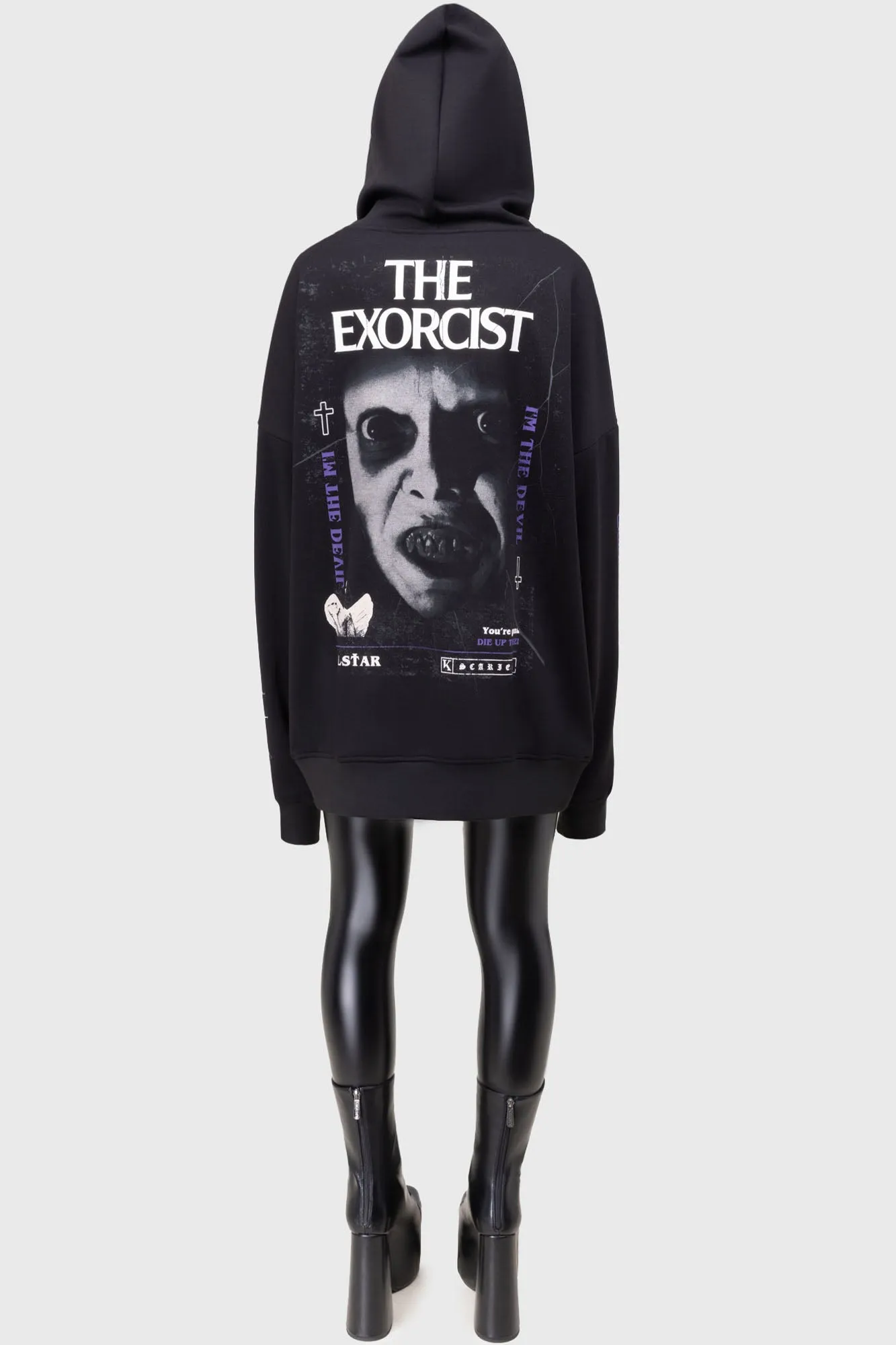 Shape Retention Reinforced Hemline I'm The Devil Hoodie