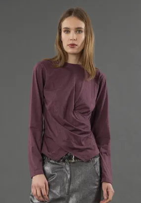 Modern Trend Look TIME TOP LS MAUVE WINE