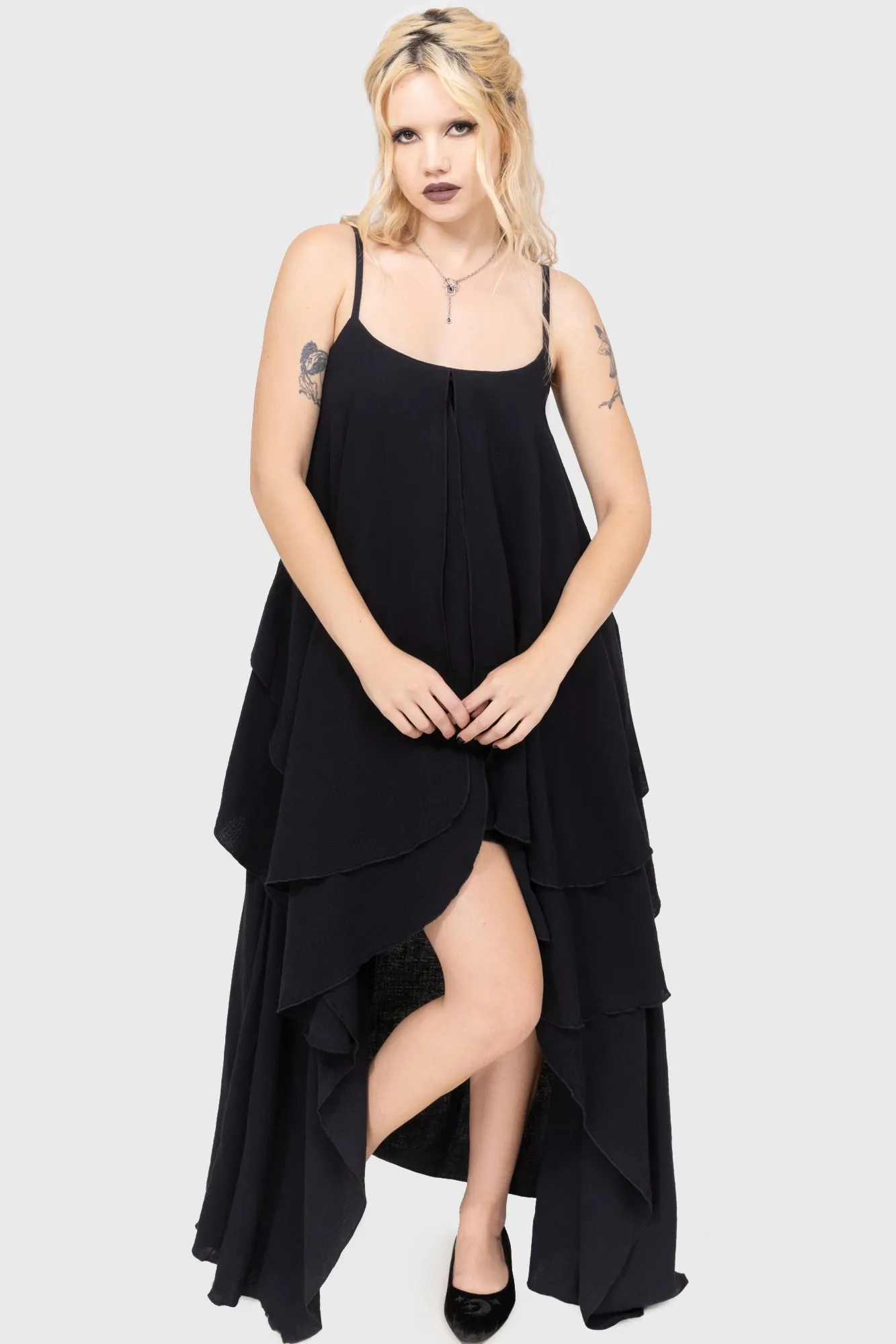 Scoop-Neck Shadowstral Maxi Dress