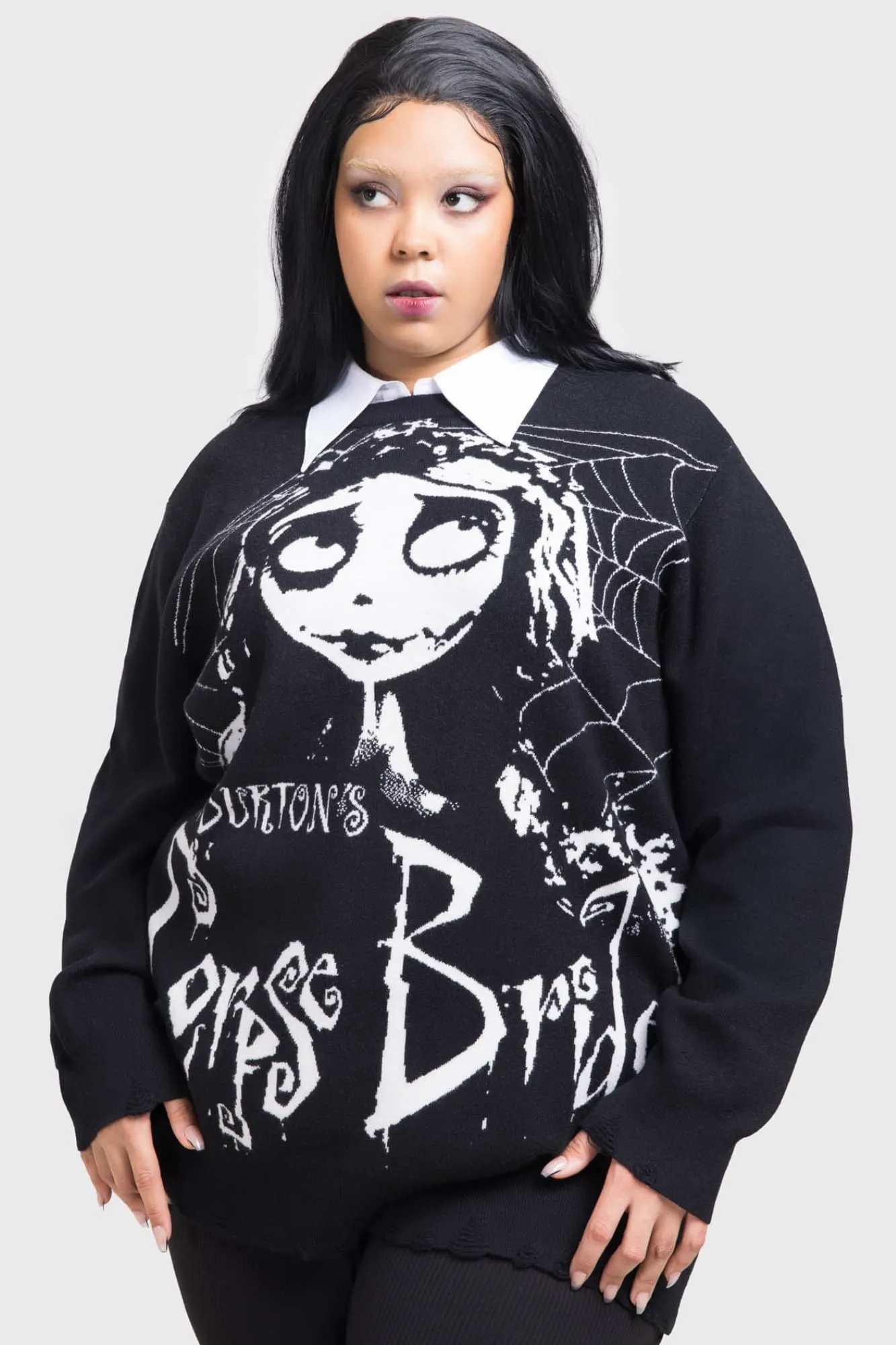 Corpse Bride Distressed Sweater No Fuss