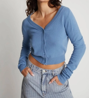 Cozy Piece Cozy Warmth Somai Knit Cardigan In Blue