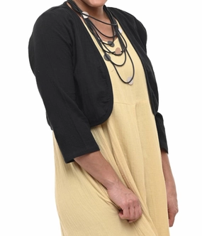 Effortless Comfort Wear Cropped Shrug In Black