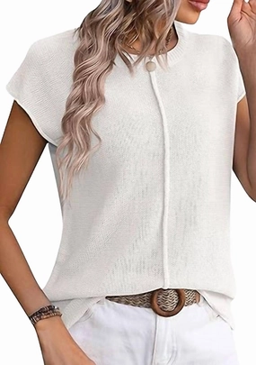 Knitted Chunky Needle Sweater In White Snuggly Knitwear Comfy Style