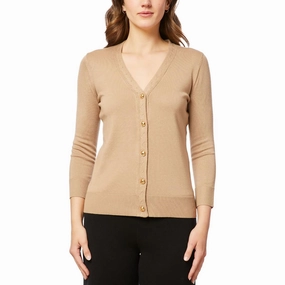 Smart Wear Cozy Wearable Womens Ribbed Trim  Knit Cardigan Sweater