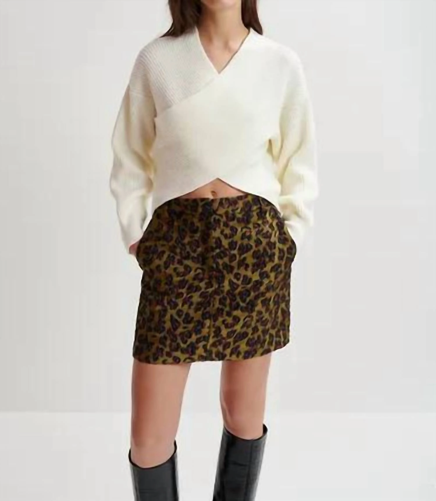 Gustaph Crossover Knit Sweater In Off-White Cozy And Stylish Winter Cozy
