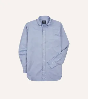 Navy Pinpoint Oxford Cotton Cloth Button-Down Shirt Anti Pilling Surface Multipocket Style