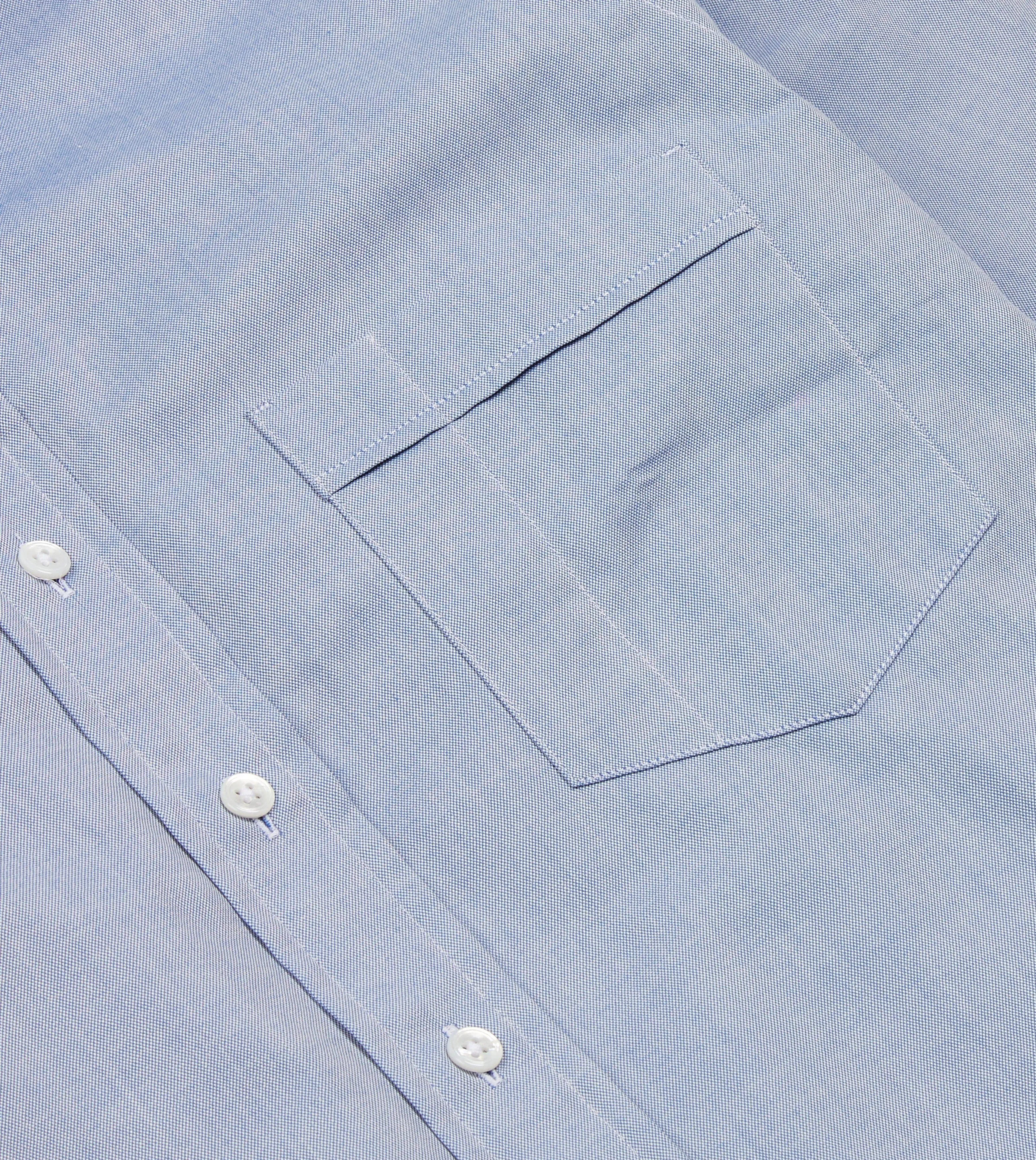 Designer Touch Classic Style Navy Pinpoint Oxford Cotton Cloth Button-Down Shirt