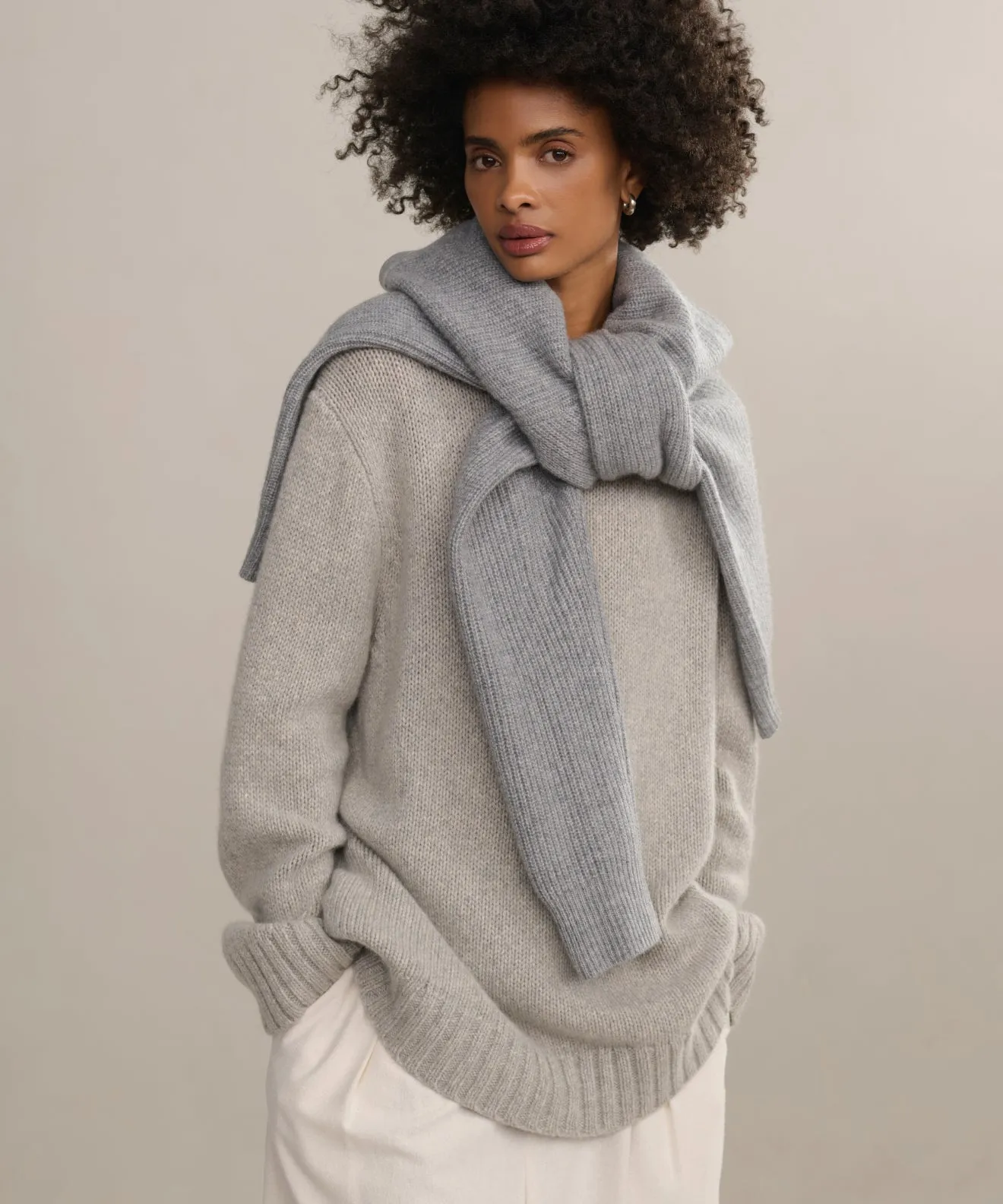 Cashmere Amelia Crewneck KnitCuff Reinforcements